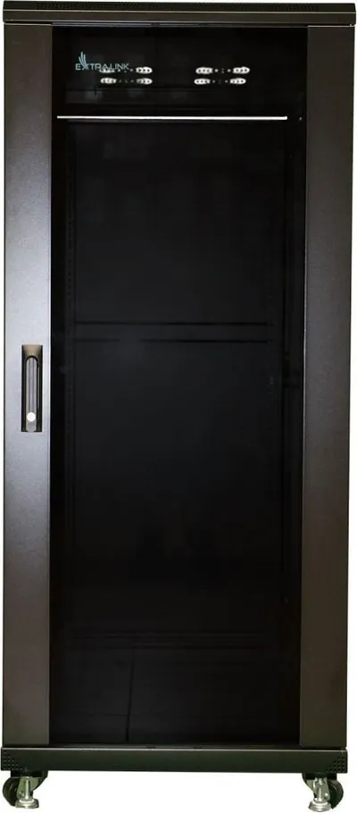 Raft qëndror rrjeti ExtraLink Standing Cabinet, 19", 32U, i zi - 3
