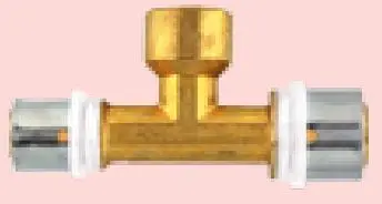 Pjesë lidhëse tee Herz Press-Fit, 20x2 mm, Rp 3/4", metalike