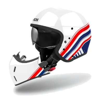 Helmetë modulare Airoh J 110 Eon, për motor, madhësia L, e bardhë blu e kuqe - 2