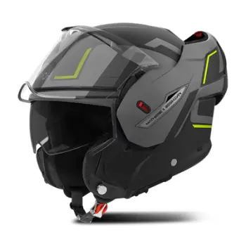 Helmetë moto Airoh Mathisse II Genius, modulare, madhësia M, zi gri verdhë