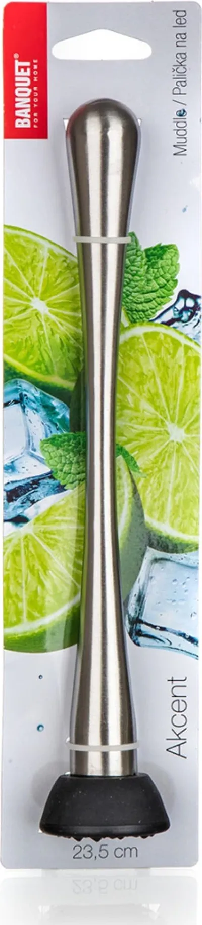 Shtypës koktejsh Banquet, për Mojito, 23.5cm, inoks dhe plastikë, ngjyrë e zezë - 2