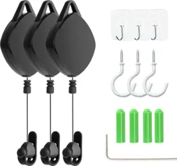 Set mbajtësish kabllo VR Strado, 3 copa, për tavan, i zi