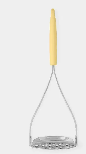 Shtypëse patatesh 2-në-1 me lugë Brabantia Tasty+ MPN 229503, inox, e verdhë