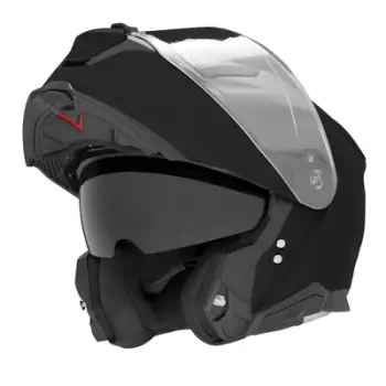 Helmetë modulare motoçiklete Nox N967, polikarbonat, me mbrojtëse mjekre, e zezë