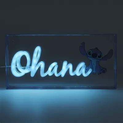 Dritë LED neon Disney Stitch Ohana, 15 x 30 cm, USB, blu - 2