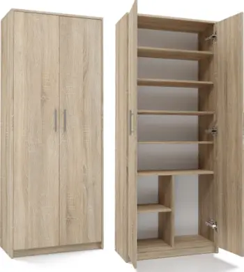 Raft Topeshop OFFICE SHELF OLIV 2D, 8 rafte, me dyer, sonoma oak