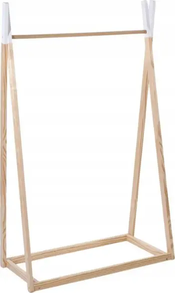 Raft tipi për rroba fëmijësh, dru, 78 x 38 x 126 cm, natyral