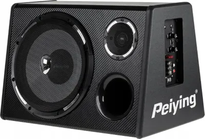 Subwoofer për veturë Peiying, 10", 200W, me amplifikator dhe kabllo - 1