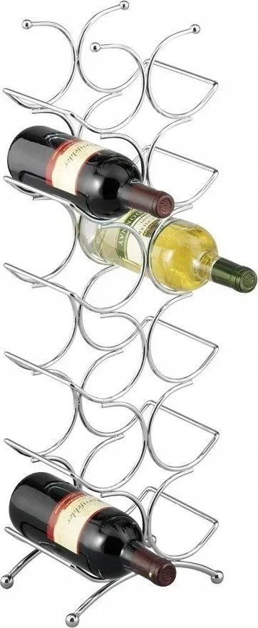 Raft vere Zeller Wine Rack 27357, metal krom, 12 shishe, argjendtë - 1