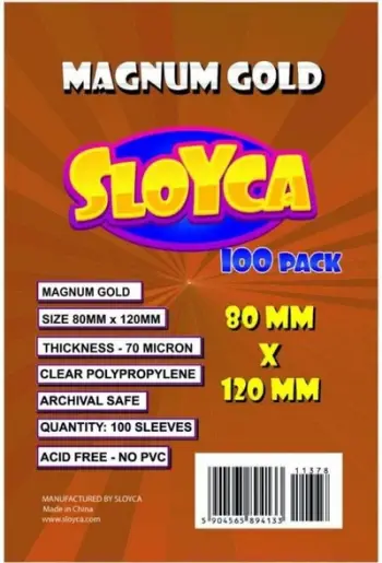 Mbështjellëse letra loje Sloyca Magnum Gold, 80x120mm, 100 copë, transparente