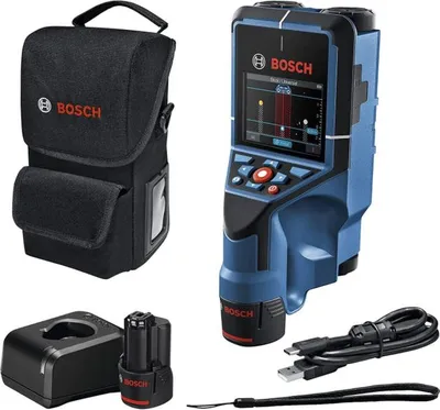 Detektor muri Bosch D TECT 200 C, skaner 20 cm, ekran LCD, blu - 1