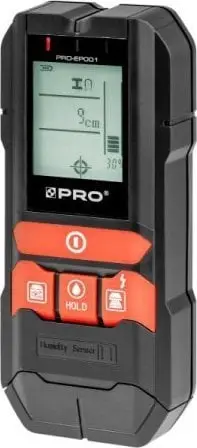 Detektor muri 4IN1 Pro, matës lagështie, ekran i madh, i verdhë