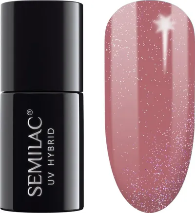 Llak thonjsh Semilac, 321 Shimmer Dust Caramel, 7 ml - 1