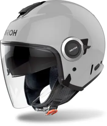 Helmetë moto Airoh Helios Color 06, përgatitur për Bluetooth, vizor dielli, gri, XS