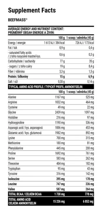 Suplemente Extrifit Beef Mass, Qokollatë, 66 servime, 3kg