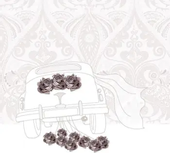 Kartë urimi Clear Creations CL0115 Swarovski, format katror, për dasmë, e bardhë