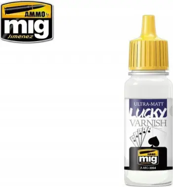 Llak ultra-mat për makete Ammo by MIG Lucky Varnish MIG 2054, 17ml, transparent