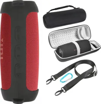 Set mbrojtës për altoparlant JBL Charge 5 6, kuti transporti me rrip, kapak silikoni, i zi