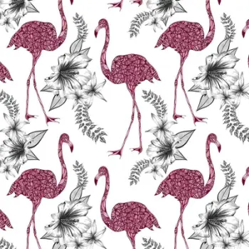 Kartë urimi Clear Creations Square CL0405, e punuar me dorë, me flamingo etnikë, shumëngjyrëshe