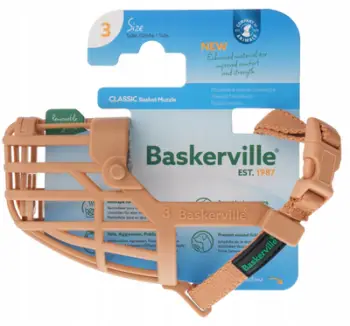 Maskë goje për qen Baskerville Classic Basket Muzzle 3, termoplastik, ngjyrë kafe