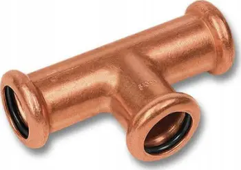 Pjesë T reduktuese bakri Sanha PRESS, 18x15x15 mm, për tuba