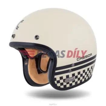 Helmetë moto CASSIDA Eso Forty Nine, e hapur neo retro, krem e zezë, 2026