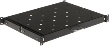 Rafte rrëshqitëse për kabinet 19" RACK P19S 350mm, metal, e zezë