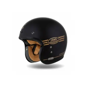 Helmetë moto CASSIDA ESO Jawa Pérák 2026, fiberglass, e hapur, e zezë perlë ari