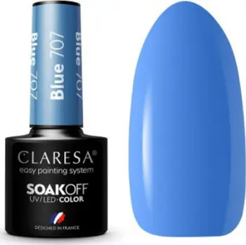 Llak xheli hibrid Clarese Blue 707, 5ml, blu intensive