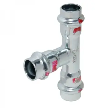 Pjesë T tubi Viega Prestabo 558635, 22mm, çelik, gri