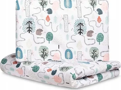 Set mbulesash bebi HEDGEHOGS EMERALD, 2 pjesë, 100x135 cm, jeshile - 1