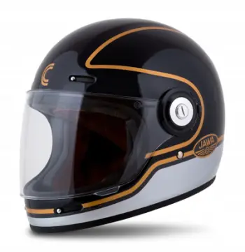 Helmetë moto Cassida Fibre Jawa Sport, integrale, madhësia 2XL, e zezë argjendtë ari