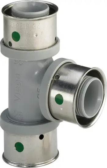 Pjesë T Viega Smartpress 4718 PPSU, 25 x 16 x 20, me mëngë shtypëse