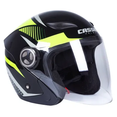 Helmetë moto Cassida Flu Classic LED, polikarbonat, dritë reflektuese, e zezë - 1