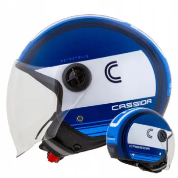 Helmetë moto Cassida Handy Metropolis 4 in 1, madhësia S, ECE 22.06 DOT, bardhë blu navy e zezë