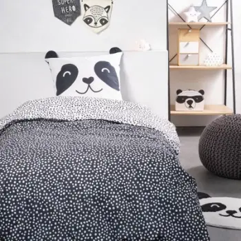 Set mbulesë jorgani Universal Decor Funny Panda, 140 x 200 cm, pambuk, shumengjyrësh