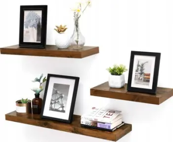 Rafth muri Oskar LWS26BX, 60cm, MDF me strukturë hekuri, kafe rustike