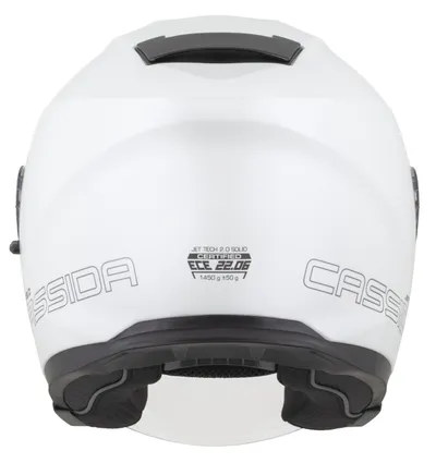 Helmetë moto Cassida Jet Tech 2.0 Solid, e hapur, me vizier të gjatë, e bardhë e zezë gri - 4