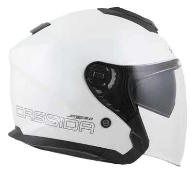 Helmetë moto Cassida Jet Tech 2.0 Solid, e hapur, me vizier të gjatë, e bardhë e zezë gri - 5