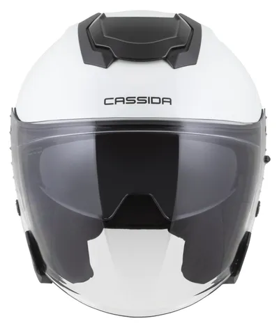 Helmetë moto Cassida Jet Tech 2.0 Solid, e hapur, me vizier të gjatë, e bardhë e zezë gri - 6