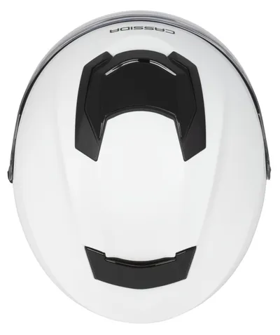 Helmetë moto Cassida Jet Tech 2.0 Solid, e hapur, me vizier të gjatë, e bardhë e zezë gri - 7