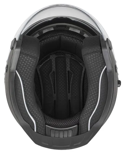 Helmetë moto Cassida Jet Tech 2.0 Solid, e hapur, me vizier të gjatë, e bardhë e zezë gri - 8
