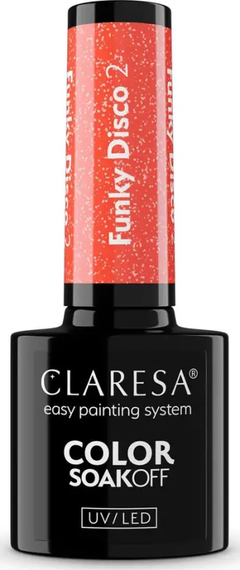 Llak xheli për thonj Claresa Funky Disco 2, Soak Off, 5g, shumëngjyrësh