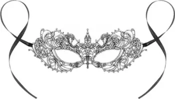 Maskë karnaval dekorative Silver Magic, dizajn me punim të hapur, ngjyrë argjendi