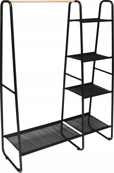 Rafth rrobash Artemis, me 4 rafte, 101.5x39x150 cm, i zi - 1