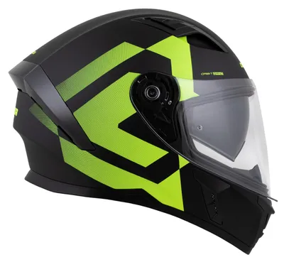 Helmetë moto Cassida Orbit Grind, integrale, me diellore, e zezë mat verdhë fluo - 5