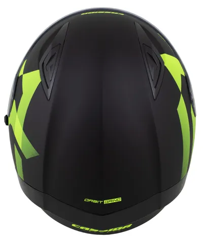 Helmetë moto Cassida Orbit Grind, integrale, me diellore, e zezë mat verdhë fluo - 7