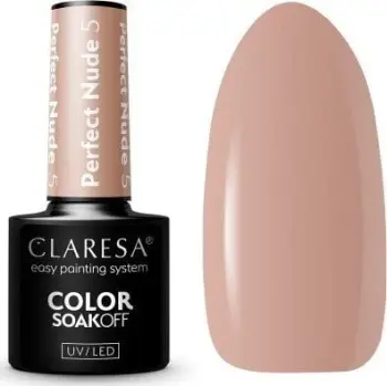 Llak xheli për thonj Claresa Perfect Nude 5, hibrid, 5 g, bezhë natyrale