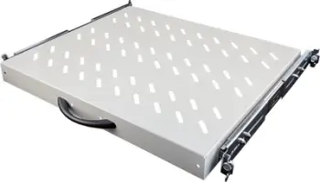 Rafth tërheqës 19" 1U, thellësi 370mm, 25kg, gri