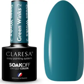 Llak xheli për thonj Claresa SoakOff Green Winks 2, UV LED, 5 g, jeshil